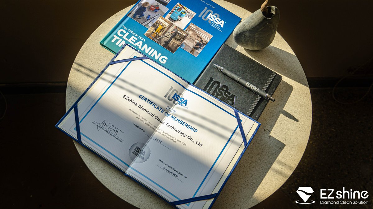 EZshinePads's tweet photo. We are glad to receive the 100th anniversary limited edition of Cleaning Times and membership certificate of ISSA-The Worldwide Cleaning Industry Association.
We joined the ISSA Sustainability Committee, hope to contribute to the sustainable development of the cleaning industry. https://t.co/SX3Zld4TTF