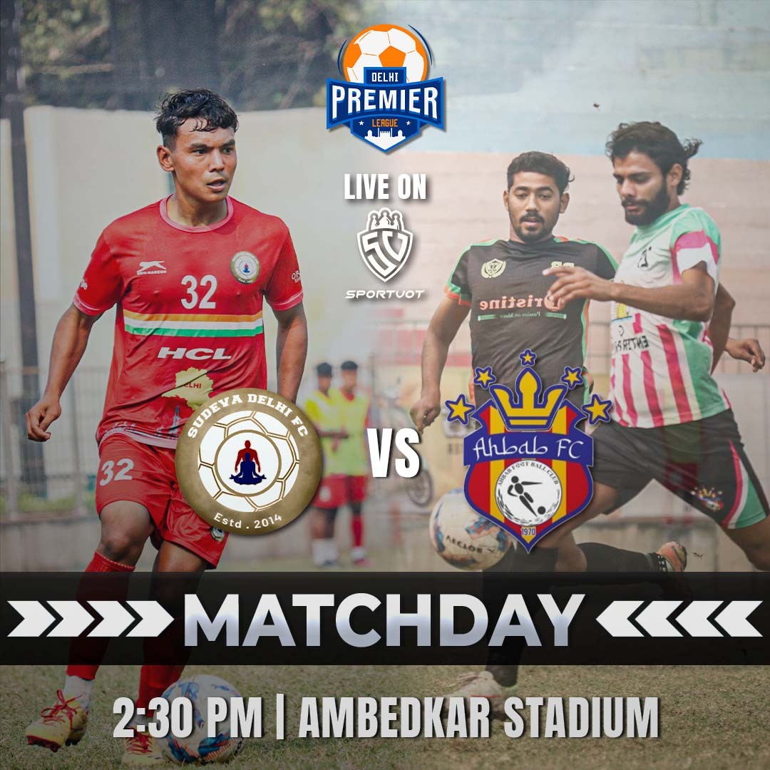 Buoyed by their recent 5-0 win, can #Sudevadelhifc rise up to 2nd place by beating #Ahbabfc ? 📊

 Watch this #DelhiPremierLeague match, LIVE on #SportVot app 👉 tinyurl.com/Delhipremierle…

#DelhiFootball #IndianFootball
