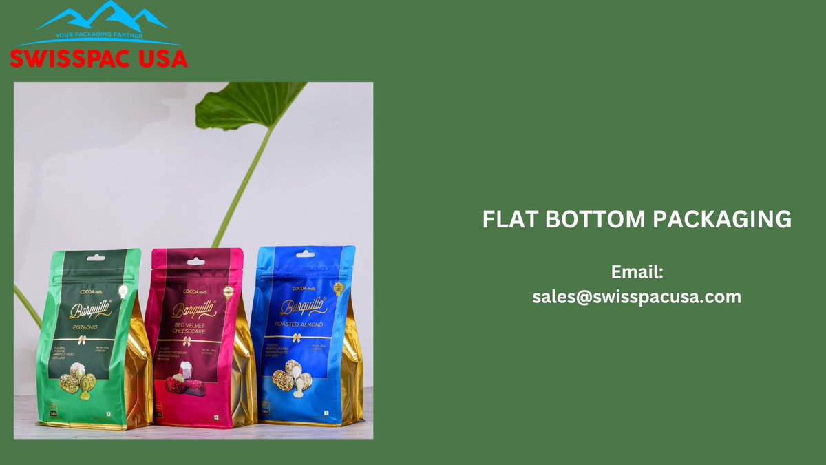 SwissPAC2's tweet image. Our #flatbottom # packaging design provides stability and allows the package to stand upright on store shelves.
swisspacusa.com
sales@swisspacusa.com
#flatbottom #flatbottombags #flatbottompouches #flatbottompouch #innovation #brand