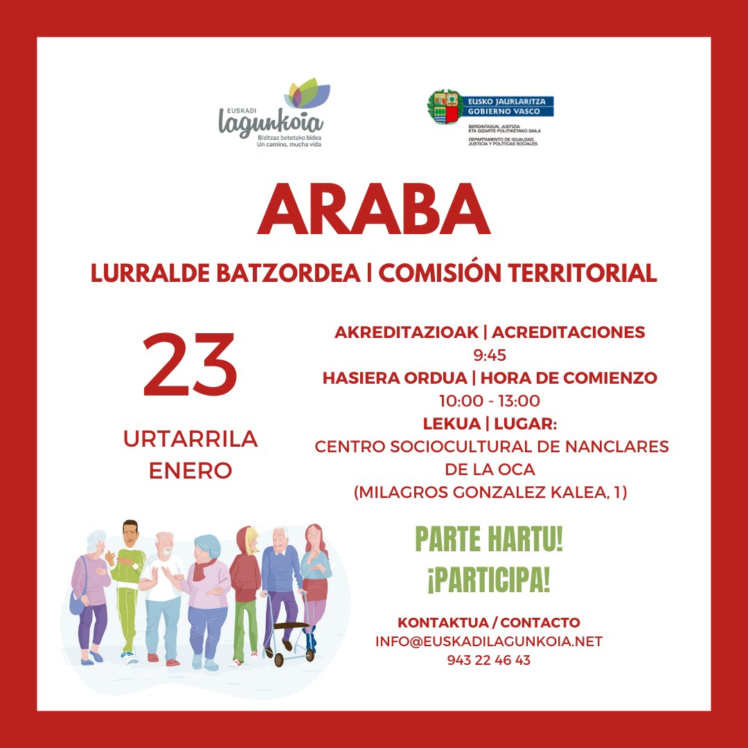 🟣ARABAKO LURRALDE #BATZORDEA | #COMISIÓN TERRITORIAL DE #ARABA 🫂Etor zaitez! | ¡Contamos contigo! 📅Urtarrilak 23 de enero ⏰ 10:00h 📍 Langraiz Oka | Nanclares De La Oca 🚨Akreditazioak | Acreditaciones: 9:45h