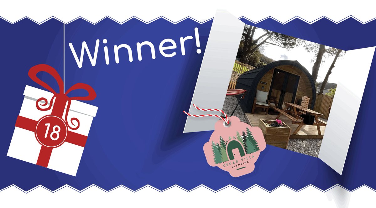 TheTouristTrail's tweet photo. 🏕️🌟 Congrats to 𝗦𝗵𝗮𝘂𝗻 𝗕., winner of Day 18! Enjoy a 2-night glamping stay for up to 4 people at 𝗖𝗲𝗱𝗮𝗿 𝗩𝗶𝗹𝗹𝗮 𝗚𝗹𝗮𝗺𝗽𝗶𝗻𝗴 in Cornwall. Ready for a comfortable and relaxing getaway? 🛌🔥 

Explore: https://t.co/TufyunkYuJ 
#AdventWinner #GlampingExperience https://t.co/YdJU5Y2gOV