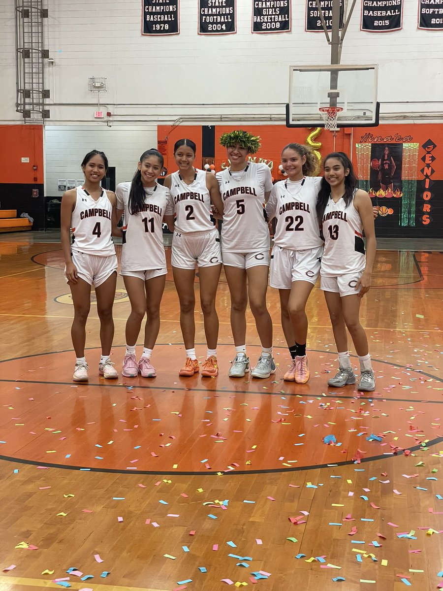 Another conference win for Senior Night 🏀 Special group right here and we are not ready for this season to end yet. Let’s stay focused and make history!! 

#4 Shanna Sardon 
#11 Aliyah Bantolina
#2 Hina’ea Kim
#5 Tehani Docktor
#22 Kaydence Belardo
#13 Taysia Molina-Schulte