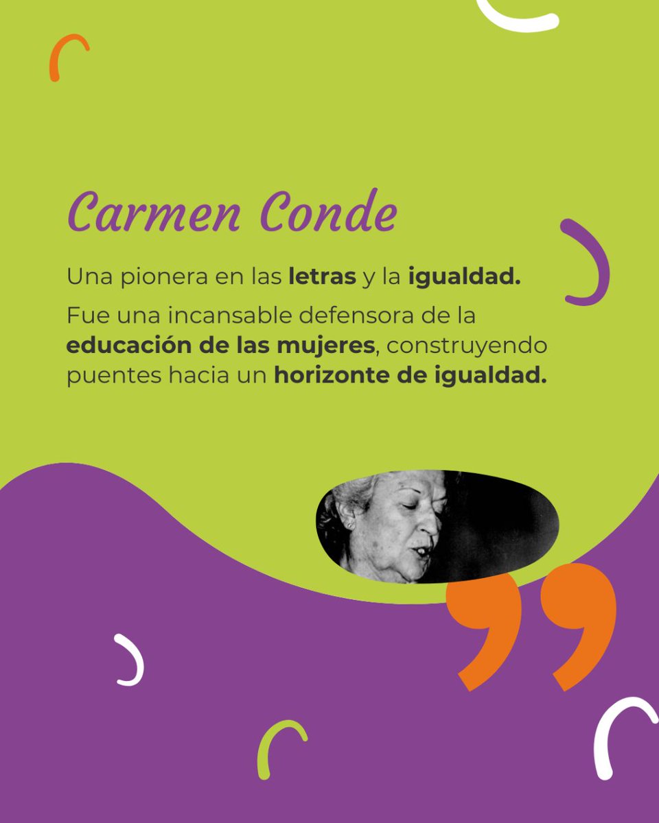espaciofigdis's tweet photo. 🌟 Hoy hablamos sobre Carmen Conde 📚💪

Hoy, recordamos y celebramos a Carmen Conde, cuya pluma y pasión dejaron una huella imborrable en el tapiz literario y en la lucha por la equidad. 💖📖 

#CarmenConde #Escritora #Feminista #EducarParaEmpoderar #EspacioFIGDIS https://t.co/fAitUvaX8y