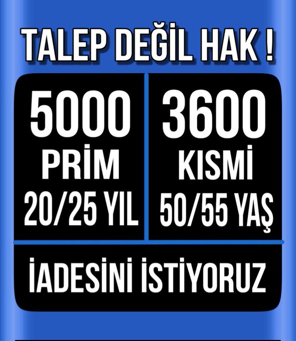 M{EyT}İN 🇹🇷 (@metinhayalet12) on Twitter photo TAGIMIZ
👇👇
#5000KısmidenÇağrı
Dönemin Sn. Bakanının yönlendirmesiyle borç batağına düşen EYT'liler müşkül durumda.
Duyun artık.
Bu haksızlık bitsin.
Mağduriyet giderilsin.
Çıkarın Yasayı
Bitirin Tasayı
#EmeklininCevabıSertOlacak
<a href="/RTErdogan/">Recep Tayyip Erdoğan</a>
<a href="/avabdullahguler/">Abdullah Güler</a>
<a href="/isikhanvedat/">Prof. Dr. Vedat Işıkhan</a> TAGIMIZ
👇👇
#5000KısmidenÇağrı
Dönemin Sn. Bakanının yönlendirmesiyle borç batağına düşen EYT'liler müşkül durumda.
Duyun artık.
Bu haksızlık bitsin.
Mağduriyet giderilsin.
Çıkarın Yasayı
Bitirin Tasayı
#EmeklininCevabıSertOlacak
<a href="/RTErdogan/">Recep Tayyip Erdoğan</a>
<a href="/avabdullahguler/">Abdullah Güler</a>
<a href="/isikhanvedat/">Prof. Dr. Vedat Işıkhan</a>