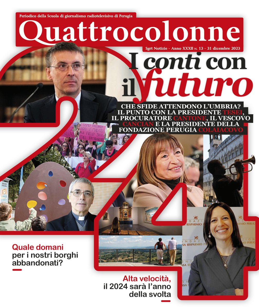 BREAKING!📰
Fuori Quattro Colonne#13
Periodico della Scuola di Giornalismo Radiotelevisivo di Perugia. 
.
Per sfogliare il numero online👇🏻
quattrocolonne-news.it/periodico/nume…
.
.
.
#quattrocolonne #magazine #NEWSBRAND #periodico #scuoladigiornalismo #SGRT #perugia #annonuovo2024 #futuro