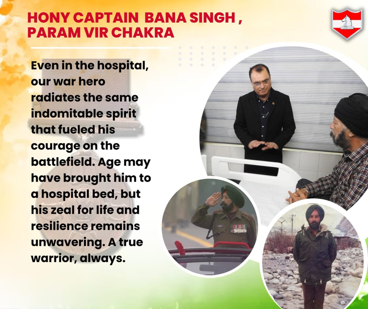 Lt Gen Navin Sachdeva, GOC #Whiteknightcorps met Capt Bana Singh(Retd), PVC at 166 MH, #Jammu and inquired about his health. He also conveyed the wishes of the Northern Army Commander for the legend's early recovery and assured him of all possible assistance, wishing him a long…