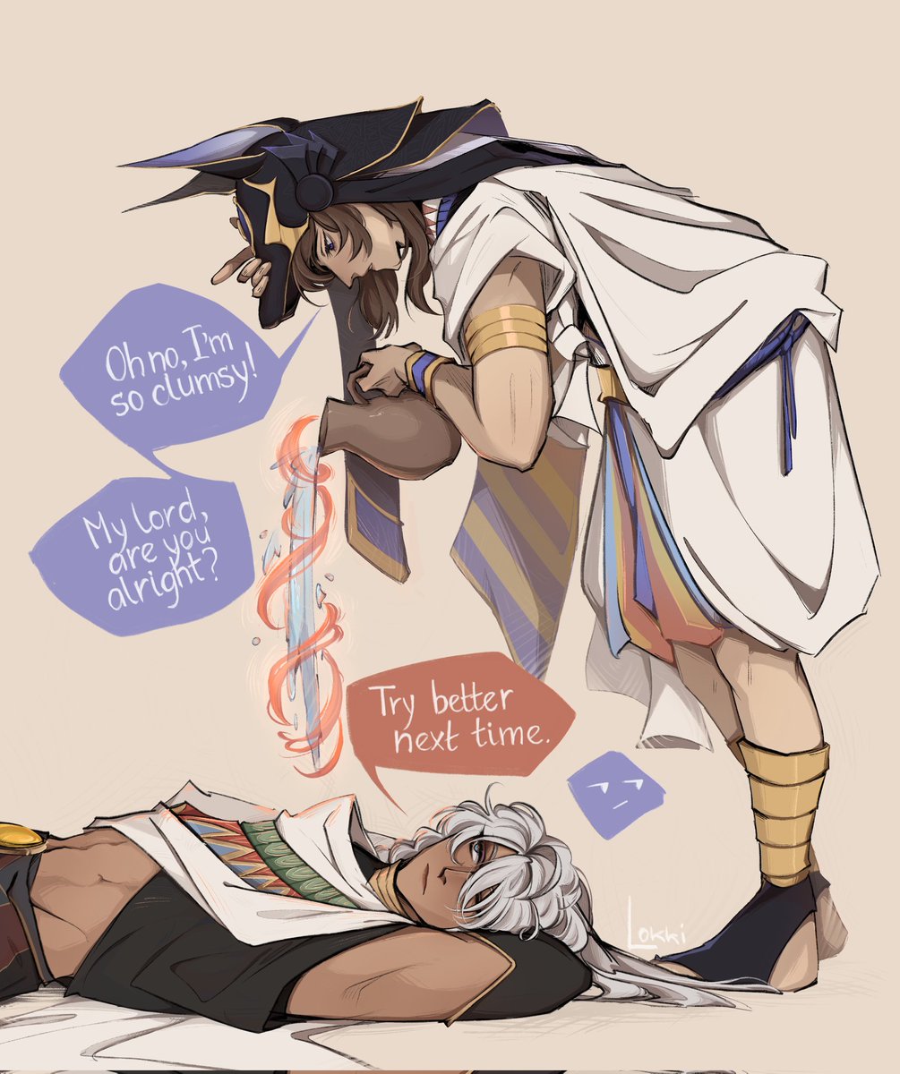 lokk1_png's tweet image. Just a meme with Deshret and Kasala for my AU. They wouldn't act like this ig but it's still fun to me

#Genshin #kingdeshret #kasala