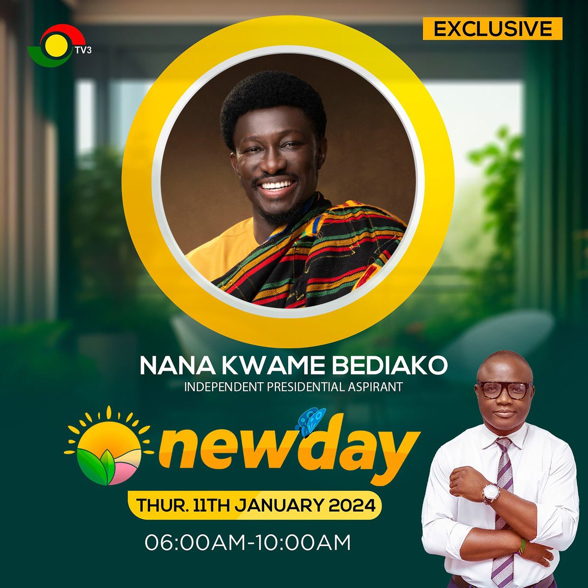 OsagyefoNKB's tweet photo. I am live on TV3.
Tune in to hear THE NAKED TRUTH ABOUT THE MAN IN THE MASK &amp; THE VISION BEHIND THE NEW FORCE. https://t.co/REKpRxQLk9