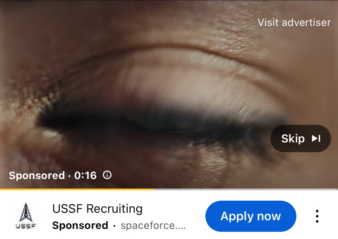 Face4Wrestling's tweet image. Bad screenshot, but I just saw a @SpaceForceDoD ad on YouTube. 

Looks like it’s finally opened up to the street. 

#SpaceShuttleDoorGunner
#1chuck
#skynet