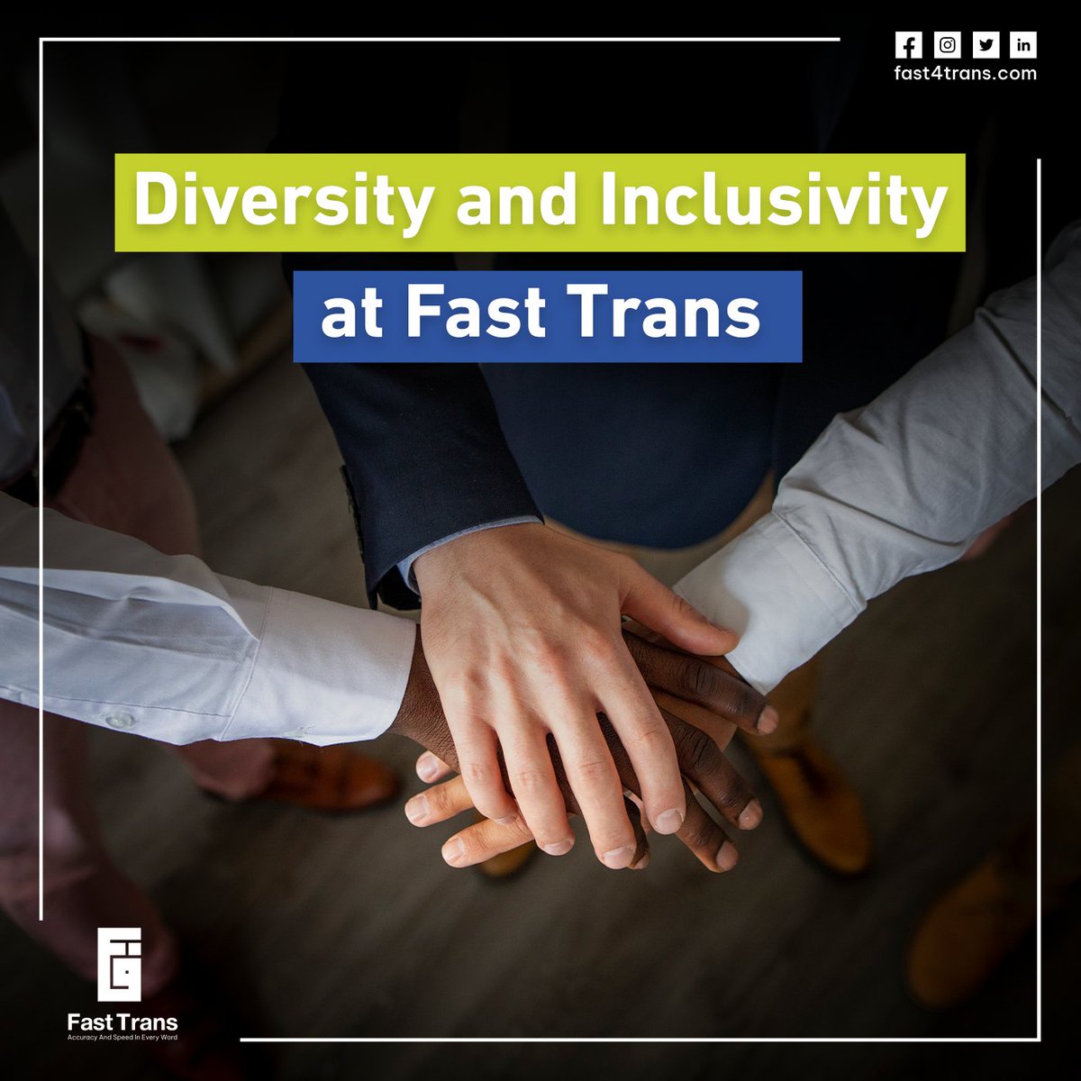FastTrans21's tweet image. We celebrate diversity and strive to foster an inclusive culture where all voices are valued. Our diverse team enriches our perspective and enhances our understanding of world languages and cultures.
#FastTrans
#DiversityInTranslation