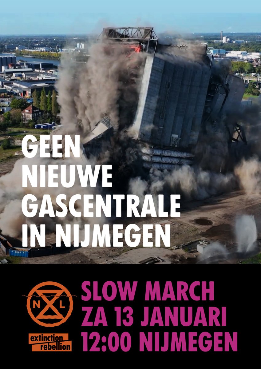 Zaterdag 13 jan, 12:00 uur, actie in Nijmegen. Geen nieuwe gascentrale! Ondanks NL-beleid en de afspraken op COP28 (afbouw fossiel), zijn er plannen voor een nieuwe gascentrale in Nijmegen. Onacceptabel! Sluit je aan: t.me/geengascentrale Verzamelen, 11:30u, Kronenburgerpark.