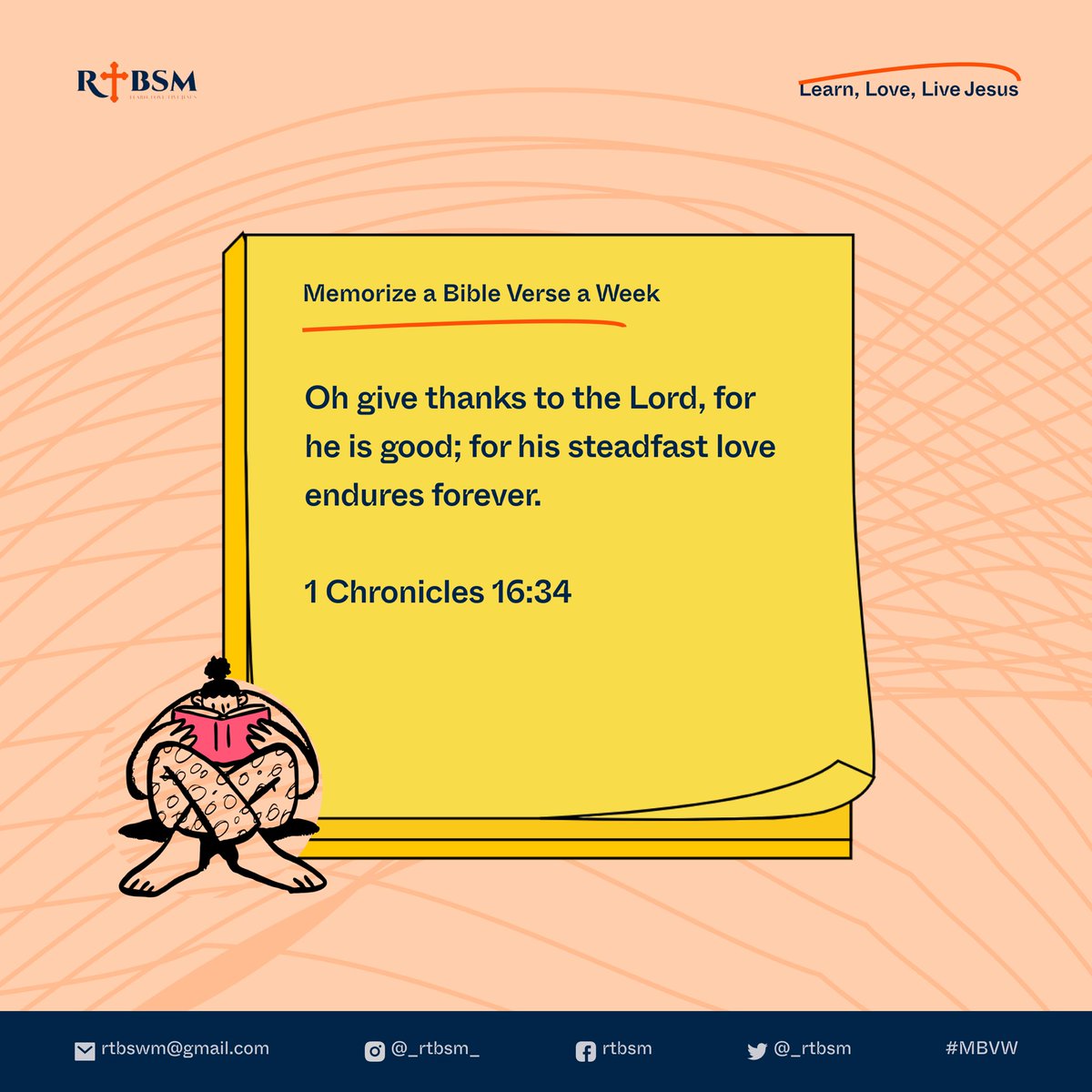 _RTBSM's tweet photo. Switch up your memory skills guys
Scripture says: Thy word is a lamp unto my feet. And, a light unto my path
Memory Verse for Week 2>>>
#mbvw
#rtbsm
#learnliveloveJesus
#gratitude https://t.co/gvwKXLi4OI