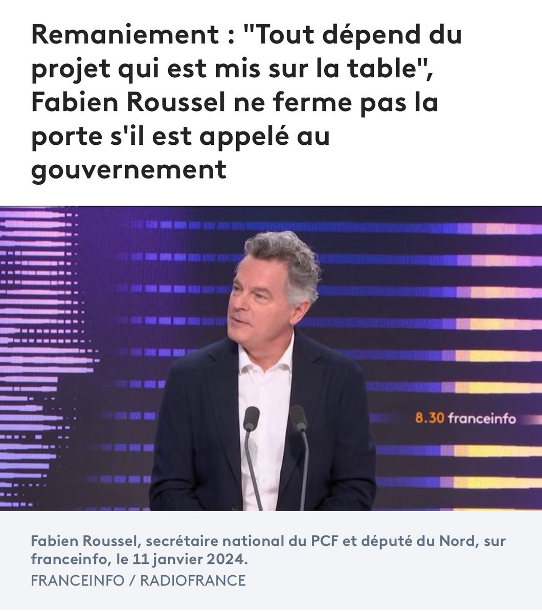 jacquincl's tweet photo. Après ses 2%, il voulait conserver son poste de député, alors Roussel affichait les couleurs de l'alliance programmatique de la NUPES.

Maintenant, ce petit personnage veut devenir ministre. Alors, il adhère au programme mortifère de la macronie.

On saura s'en souvenir. https://t.co/NasApKumSl