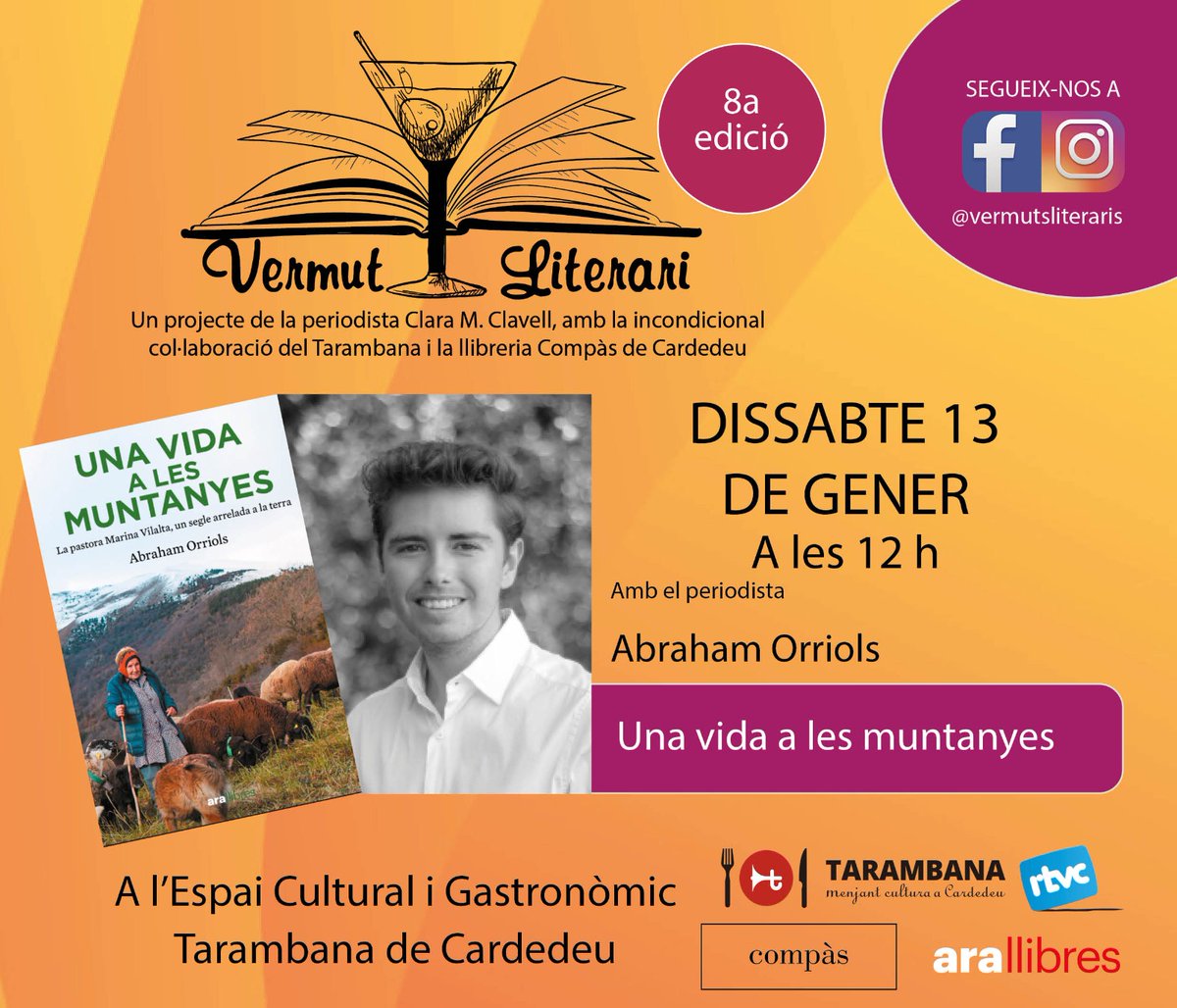 Aquest dissabte comencem el 2024 amb l'<a href="/AbrahamOrriols/">Abraham Orriols</a> i el seu llibre #unavidaalesmuntanyes
<a href="/rtvcardedeu/">RTVCardedeu</a> @Compascardedeu <a href="/arallibres/">Ara Llibres</a> <a href="/eltarambana/">Tarambana</a>