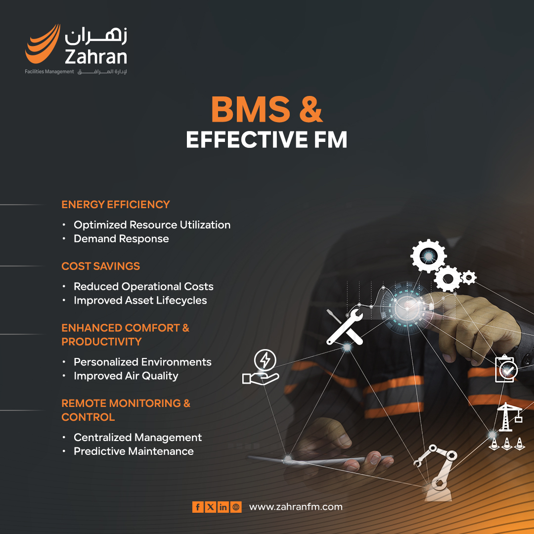 Smart #BuildingManagement Systems are a major part of the modern FM’s toolkit, helping to optimize occupant comfort and safety, while proving indispensable in the delivery of effective and sustainable FM solutions.

#ZahranFM #SaudiArabia #FacilitiesManagement