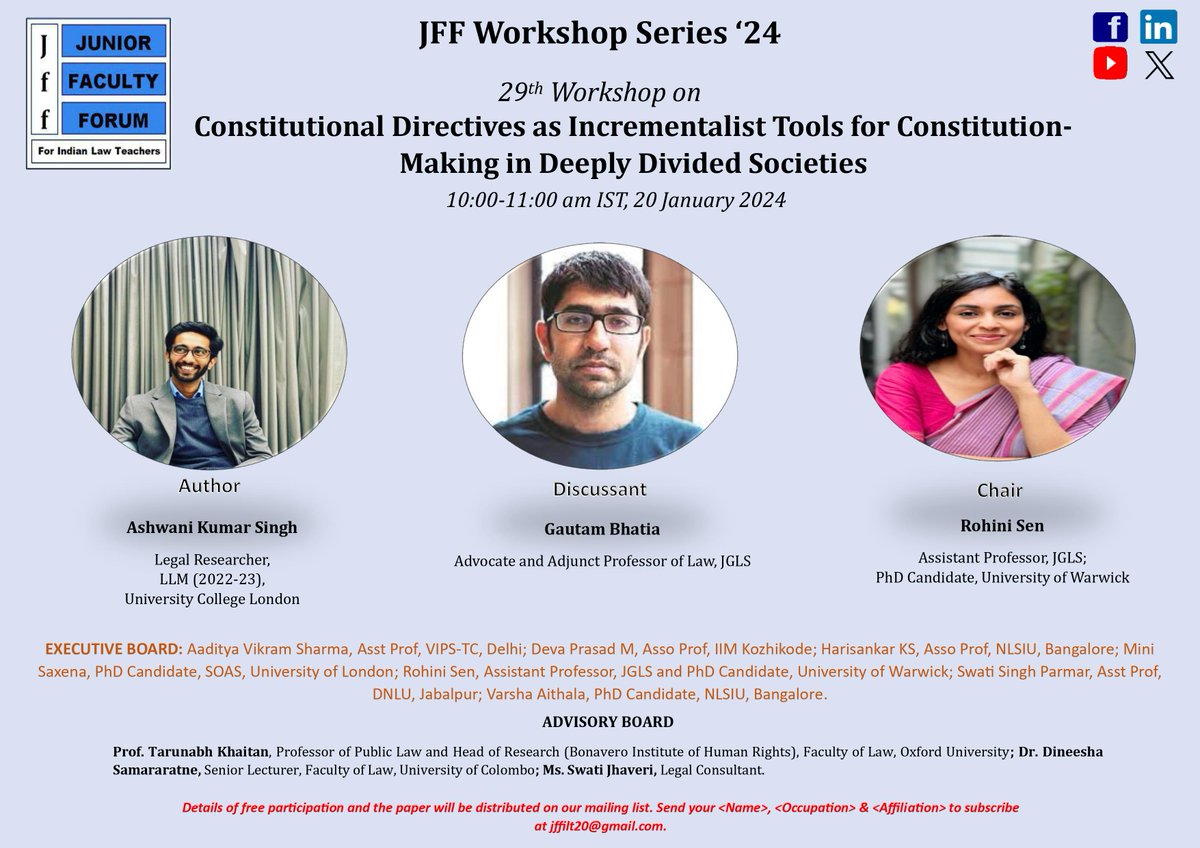 Junior Faculty Forum for South Asian Law Teachers tweet media