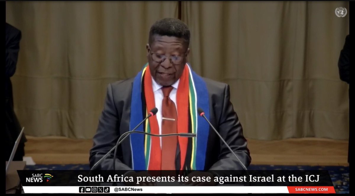ShaykhSulaiman's tweet photo. BREAKING: SOUTH AFRICA REPRESENTATIVE IN THE INTERNATIONAL COURT OF JUSTICE

“South Africa recognizes the Nakba that took place in 1948 and led to the displacement of the Palestinian people

South African representative at the International Court of Justice: “Israel” adopts racist laws that distinguish between Palestinians and Israelis.”