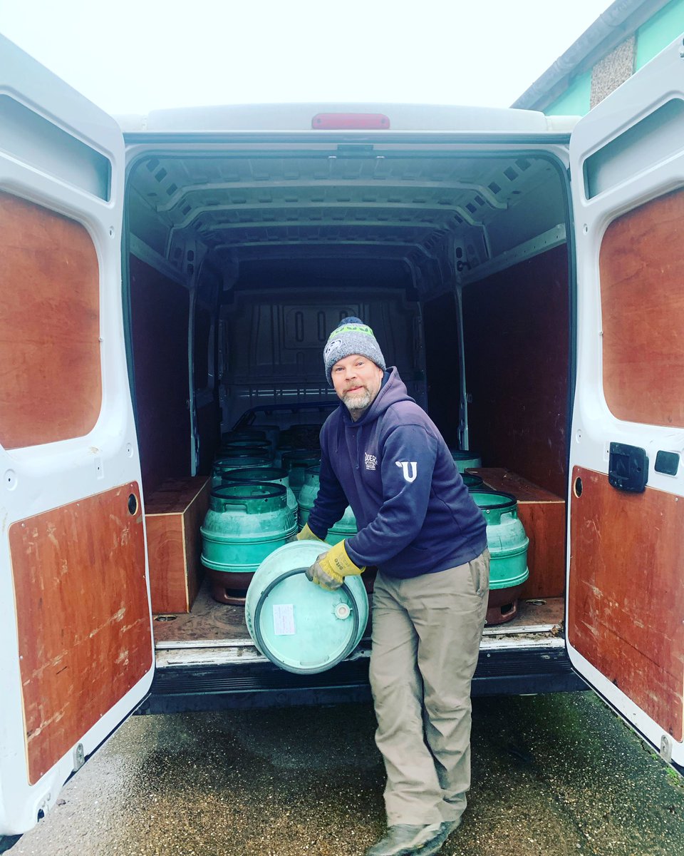 Morning Friends! We’ve got a full van of Mallys beer going out to the West Yorkshire area this morning and a second load going this afternoon! Our pal Dave (DKS) from @uddersorchard is helping us out in the van and working hard delivering all the beer!!