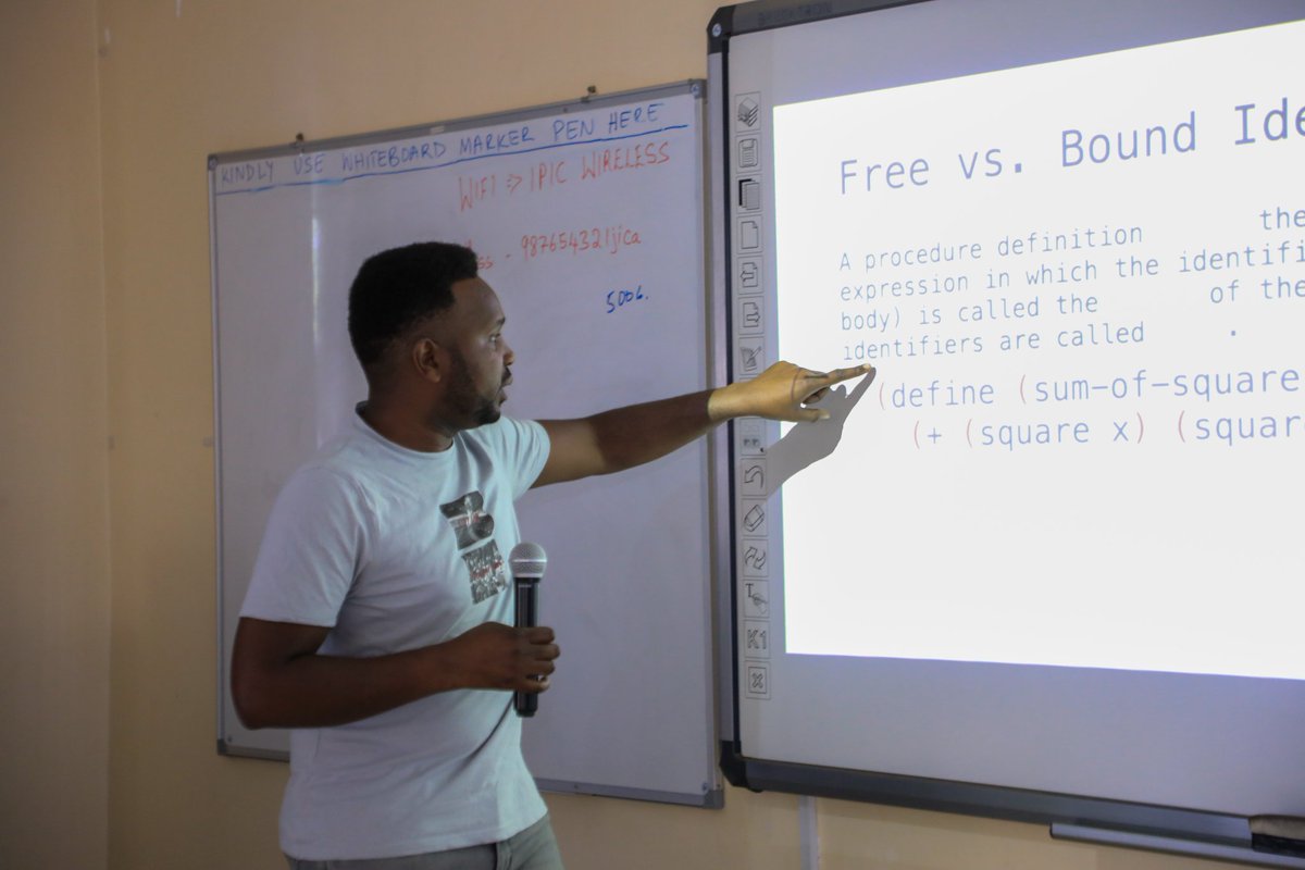 DiscoverJKUAT's tweet photo. The School of Computing &amp; IT, JKUAT held a public lecture earlier today on Higher Order Programming. The Guest Speaker &amp; JKUAT Alumni, Mr. Samuel Ngugi, from Vrije University of Brussels, Belgium took the Students through selected topics on Programming &amp; Higher Order Procedures. https://t.co/7KLxbPsk3k