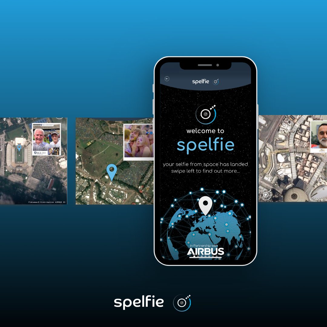 spelfie_ltd's tweet photo. We think it's about time we reintroduced ourselves again...👏

We're spelfie, your selfie from space! 

We capture live events on Earth using advanced satellite technology, pinning attendees location and providing an epic digital souvenir of the event 🎉

#spelfie  #spacetech https://t.co/MKGyxcVv1A