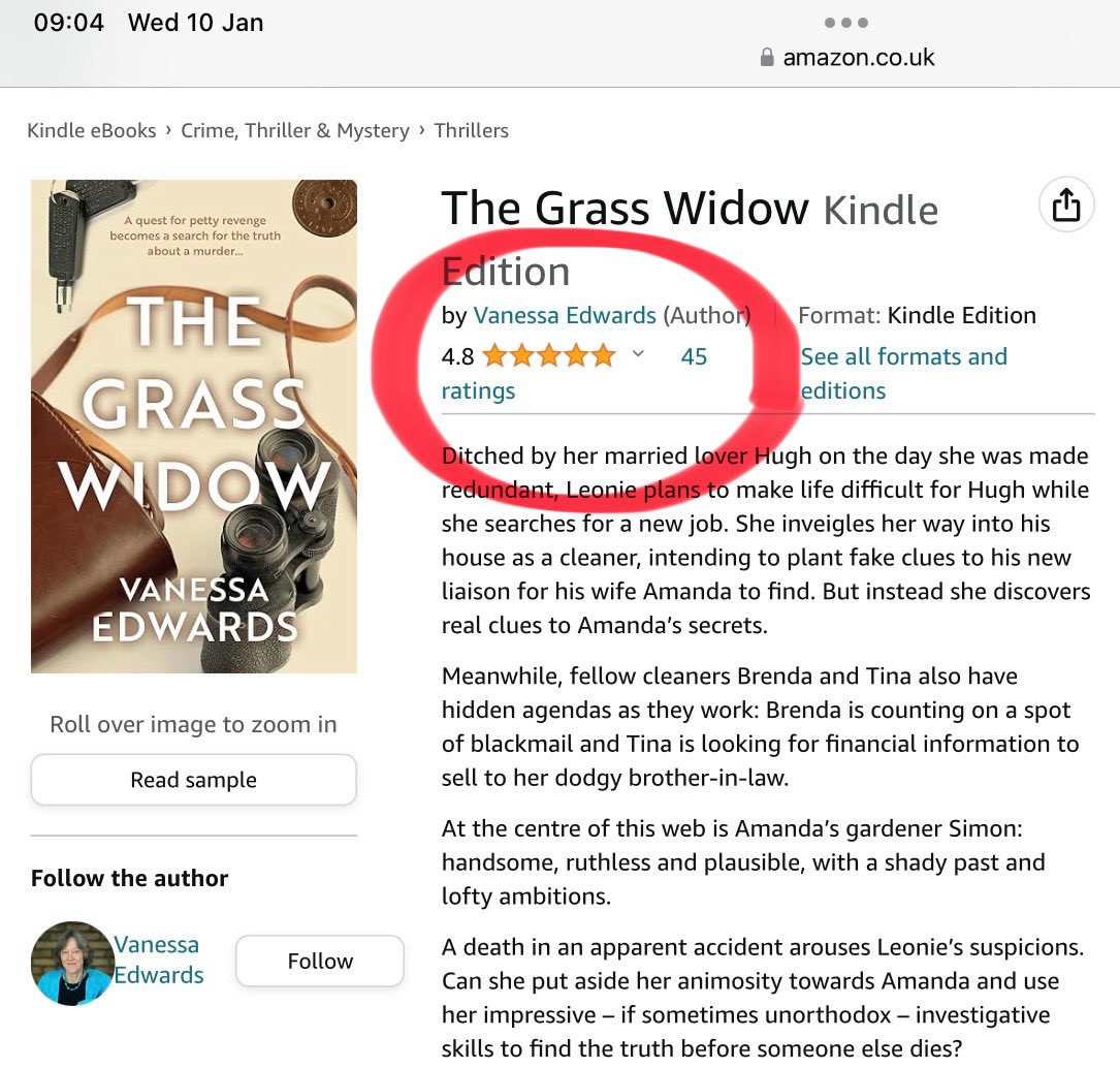 #TheGrassWidow From Amazon ***** reviews: “The writing is superb / crime fiction plus / a cracking read / a devilishly clever denouement / intricately plotted / refreshingly unorthodox crime novel / clever, witty and suspenseful” amazon.co.uk/Grass-Widow-Va…