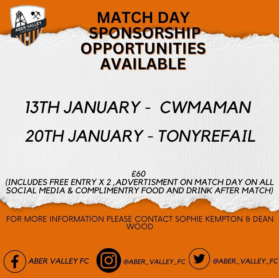 Our firsts next two fixtures are at home and there are matchday sponsorship opportunities available. Get in touch if you're interested. Help a club, help a community.