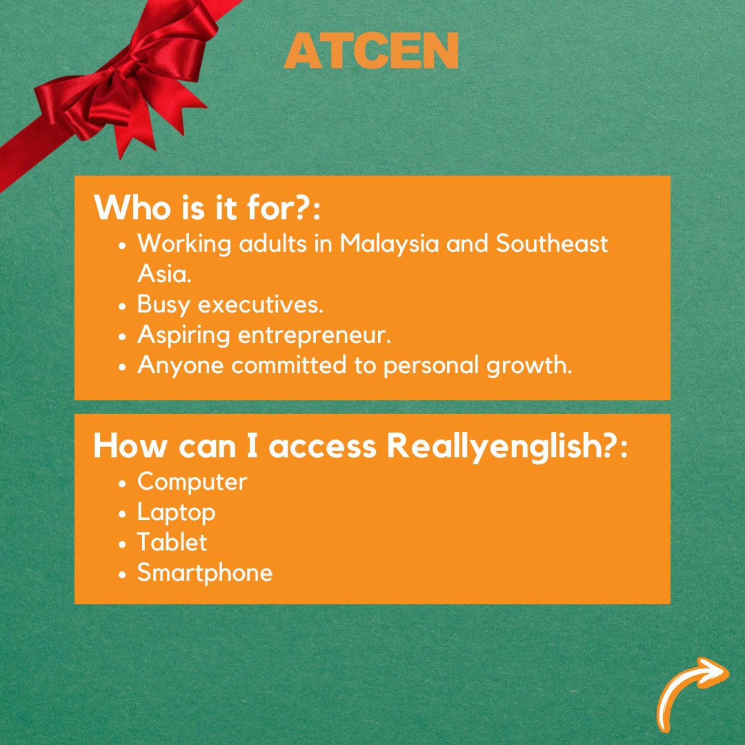 ATCEN's tweet photo. 🔥 Unlock your language potential and embark on a transformative self-learning journey with our online self e-learning English courses! 

Only RM198! PM us or https://t.co/DMxrdbSDSI now!

#SelfImprovement #OnlineCourses #LearnEnglish #Elearning #EducationForAll
#EnglishCourse https://t.co/Xdgp91PVH8