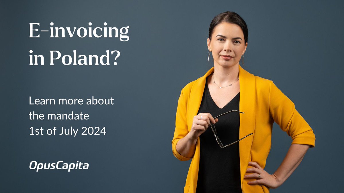 Poland is enforcing B2B #e_invoicing from the 1st of July 2024. All B2B #invoices must be issued &amp; delivered via the government portal #KSeF. 

Learn more: opuscapita.com/poland-e-invoi…

#EinvoicingInPoland #EinvoicingMandate #Compliance