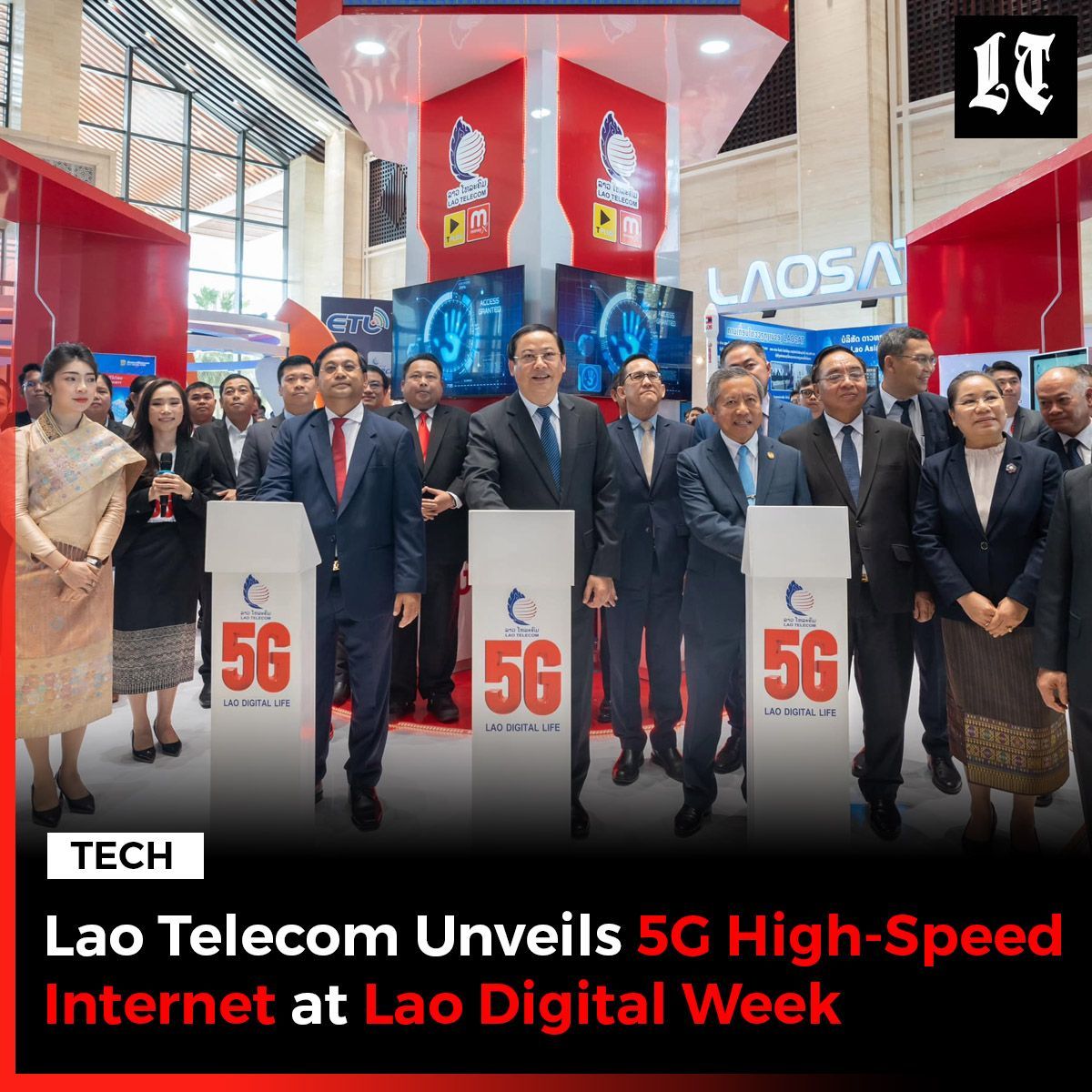 LaotianTimes's tweet photo. #LaoTelecom launches #Laos into the future with the country's first-ever #5G service, setting the stage for five days of groundbreaking innovations at #LaoDigitalWeek.
Read more: https://t.co/gMp14C6HHL https://t.co/PajjbID1XE