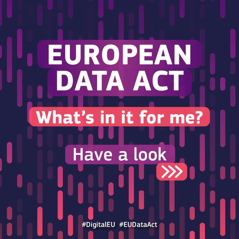 DigitalEU's tweet photo. More data.
More value.
More digital.

💫 And one step closer to a successful 2030 #DigitalDecade 💫.

Today, the #EUDataAct enters into force putting in the spotlight a fair and innovative #data economy everywhere in the EU.

Learn more on the 🇪🇺 Data Act 👇