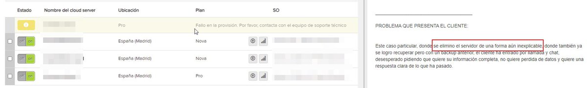 _amedina7's tweet photo. @gigas lo vuelve a hacer. Elimina un #VPS en producción, lo “intenta” arreglar con una copia de un mes anterior. Hazlo simple, hazlo gigas…. #cloud #gigas https://t.co/FHPTLh68Xa