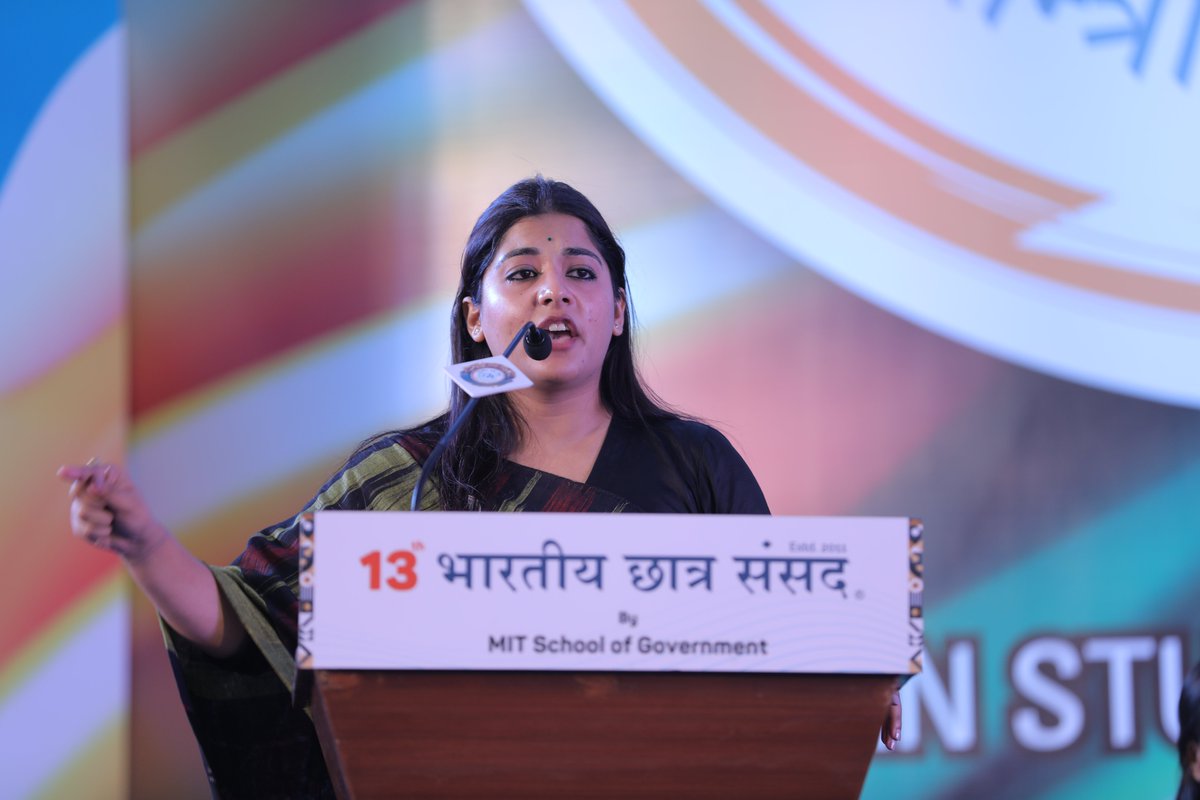 Our incredible student leaders - Sayli Sanjay Ghate, Suraj Sharma, Tulip Sharma, Nandita Jamwal &amp; Anshuman Patil, indeed lit up the 13th #BharatiyaChhatraSansad with their powerful speeches! Their eloquent speeches reassured us that Bharat's future is in capable hands.

#bcs2024