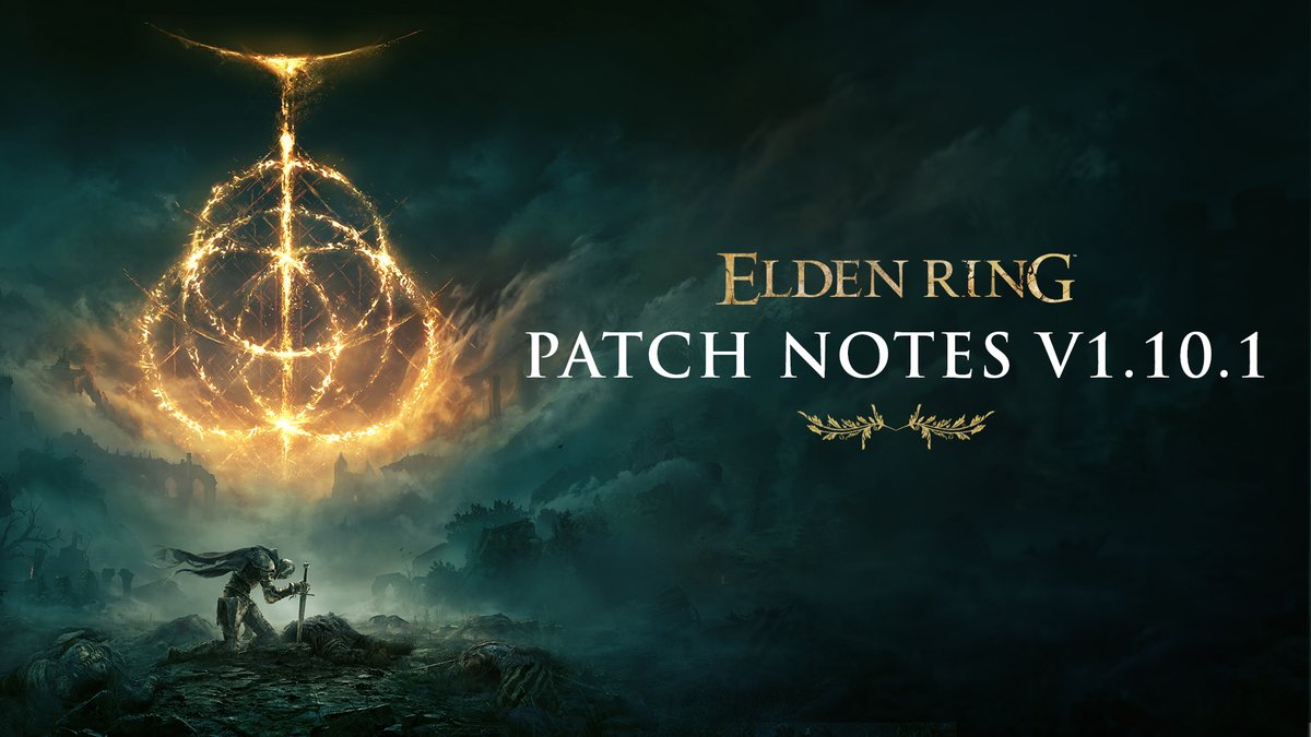 ELDENRING's tweet image. ELDEN RING update 1.10.1 is now available.

Full patch notes can be viewed here: bnent.eu/ER_Patch1101

Please apply this patch to continue playing #ELDENRING online.