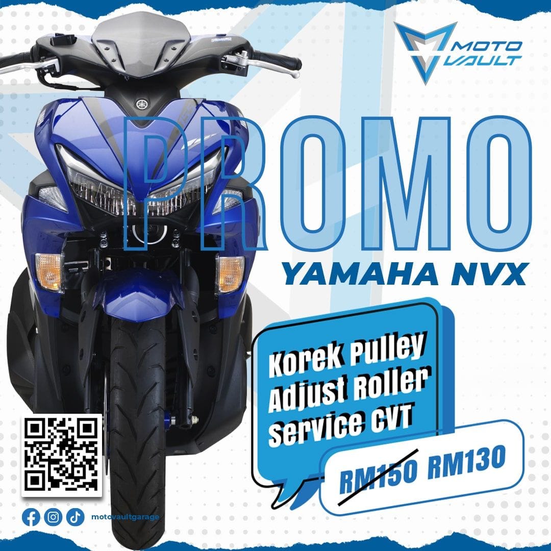 twtmoto's tweet photo. dekat motovault garage sekarang tengah ada  promo untuk service cvt dan korek2 cium bagi sedap bawak. boleh kunjungi motovault garage di pandan indah https://t.co/tqjmXjzy5c