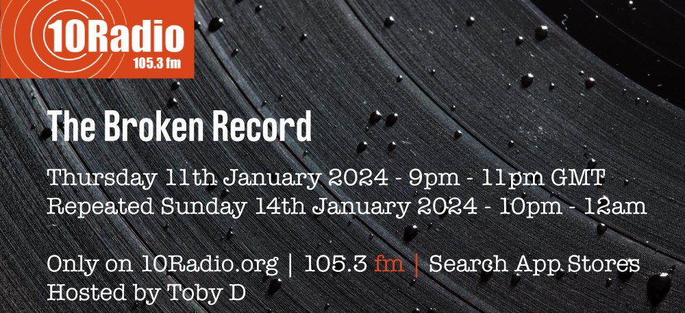 TobyDuckett's tweet photo. The Broken Record is on tonight! 9-11 PM
Music from David Bowie, Black Sabbath, Depeche Mode, Led Zeppelin, Ministry, Nine Inch Nails, Smashing Pumpkins and many more!
I hope you can join me https://t.co/tqwU29h58S | 105.3 FM | 10Radio App
Look forward to seeing you there!
Toby https://t.co/6pKfBP98mR