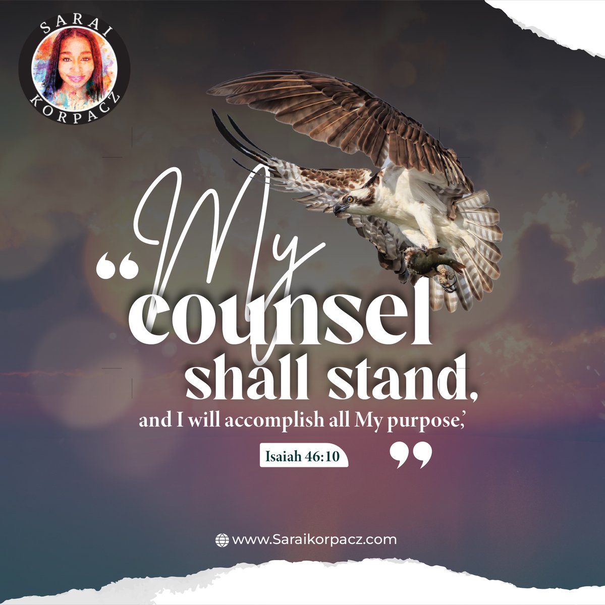 SKorpacz's tweet photo. ‘My counsel shall stand, and I will accomplish all My purpose,’ Isaiah 46:10
#SaraiKorpacz #SpiritandTruth #counselofthelordstands https://t.co/GEb68tL00T