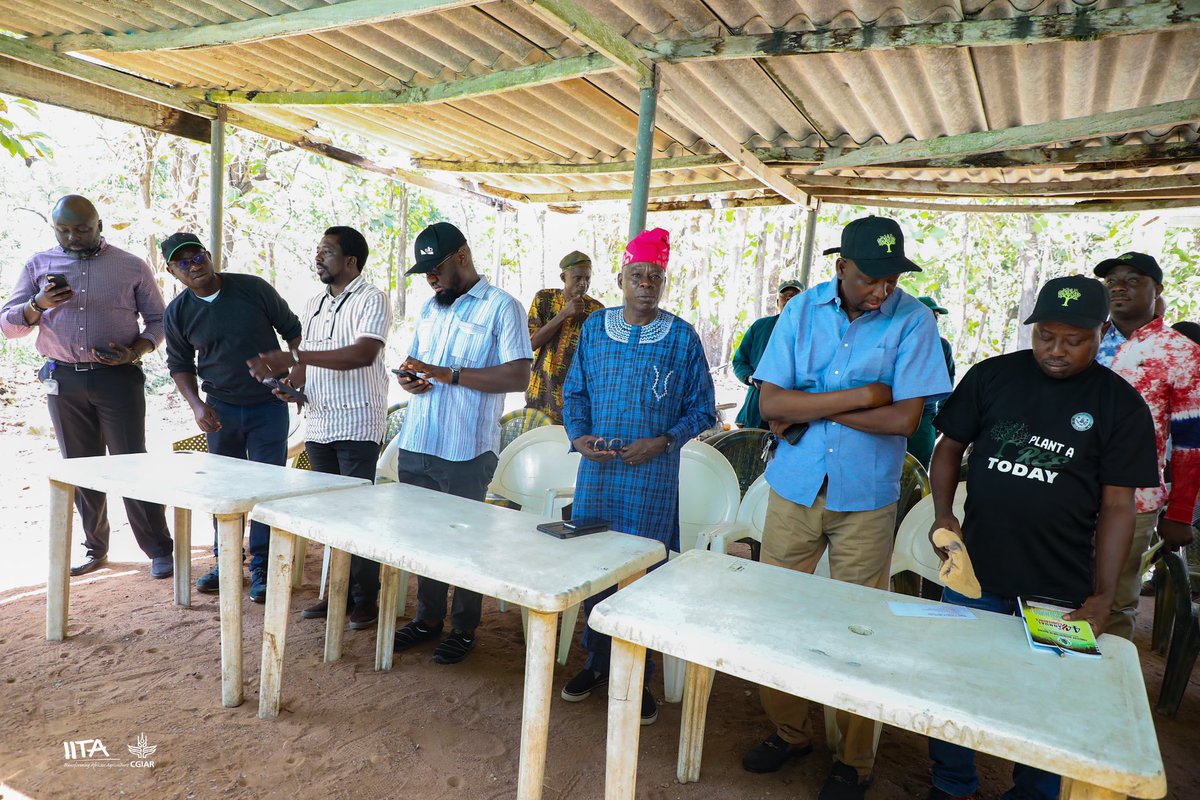 IITAForest's tweet photo. 🍀🌳🚀🚀🤝🤝🪴🌴
PS #MinistryofForestryOgunState, Rotimi Akinlesi, with officials from #NBplc & #IITAForestCenter, met with #Olokemeji community members to brainstorm and solicit supports to mitigate fire outbreak.
#communityparticipation #support #firemitigation #treeprotection https://t.co/nwFQGK3SHn