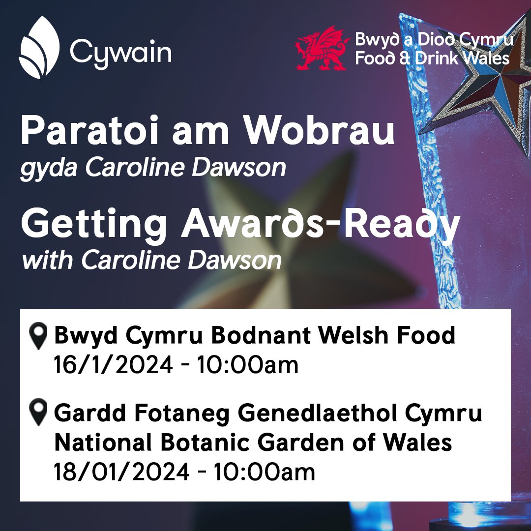 Join Cywain for a face-to-face ‘Getting Awards Ready‘ workshop, tailored for our clients in the Welsh food and drink industry! Register now👉 bit.ly/3HbjFbg