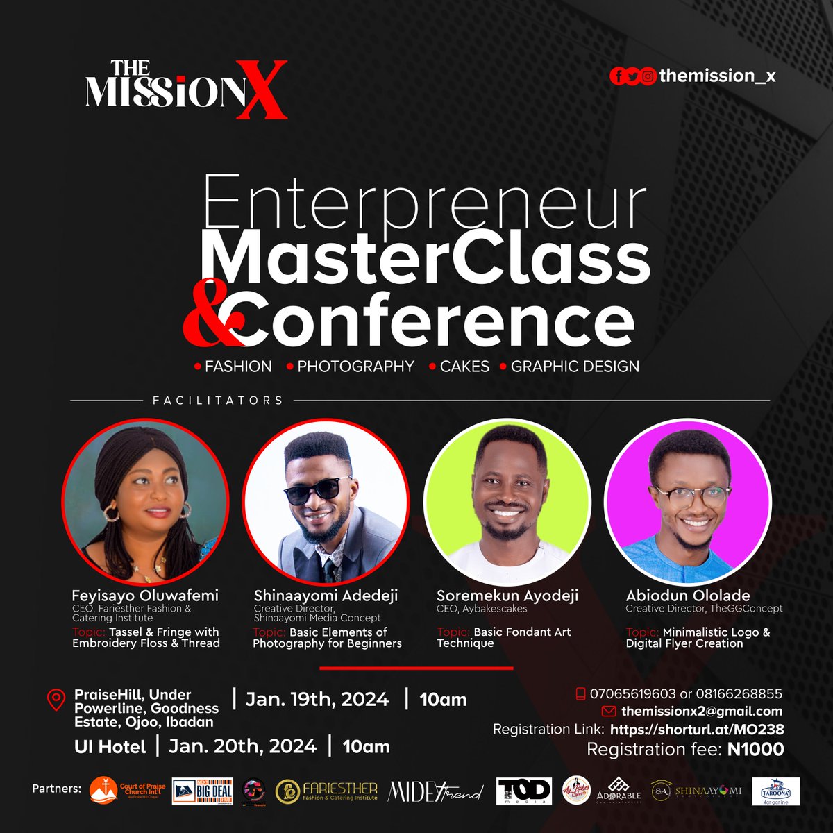 themission_xx's tweet photo. Hey,🥰🥰🥰🥰🙏💃
#ibadan are you ready for a mind blowing masterclass and entrepreneurship conference.
Here is a quick opportunity for you as we will be having super amazing facilitators and keynote speakers from different fields. https://t.co/xn8u5b7bzw