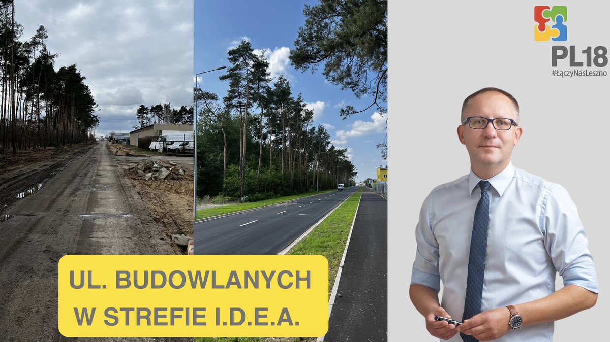 LaczyNas_Leszno's tweet photo. Rozwój leszczyńskiej strefy inwestycyjnej I.D.E.A🏭, to kolejna, spełniona obietnica wyborcza Prezydenta Łukasza Borowiaka✅
Zobaczcie zdjęcia PRZED/PO modernizacji ul. Budowlanych🌳
#Leszno #PL18 #ŁączyNasLeszno https://t.co/zg38BI0qfs