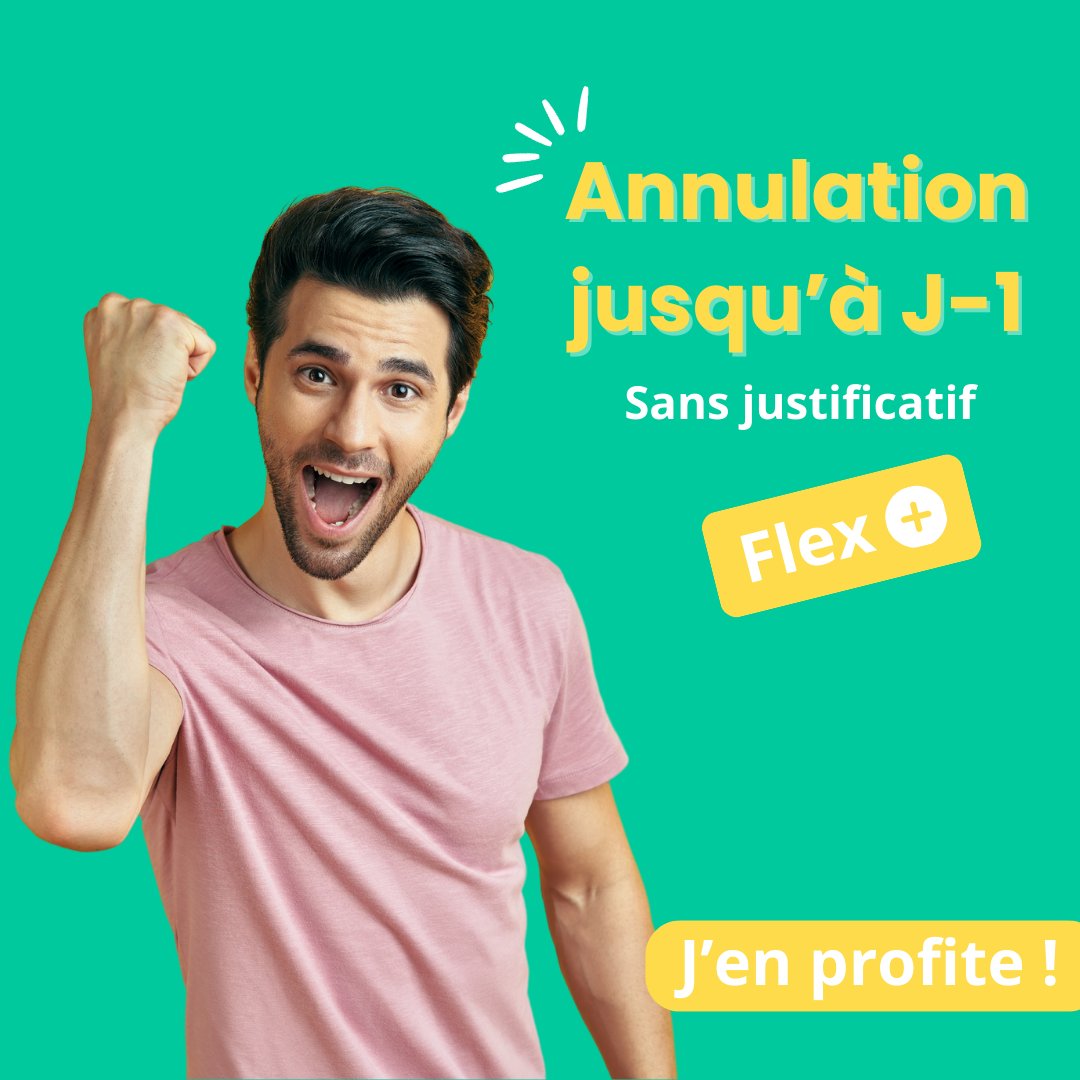 Flex+ vous offre la flexibilité ultime pour vos vacances en permettant d'annuler jusqu'à la veille de votre arrivée, sans nécessiter de justificatif.
Profitez de la liberté de planifier votre escapade en toute tranquillité avec Flex+.🤩
👉bit.ly/47udkCv
#offres #flex+