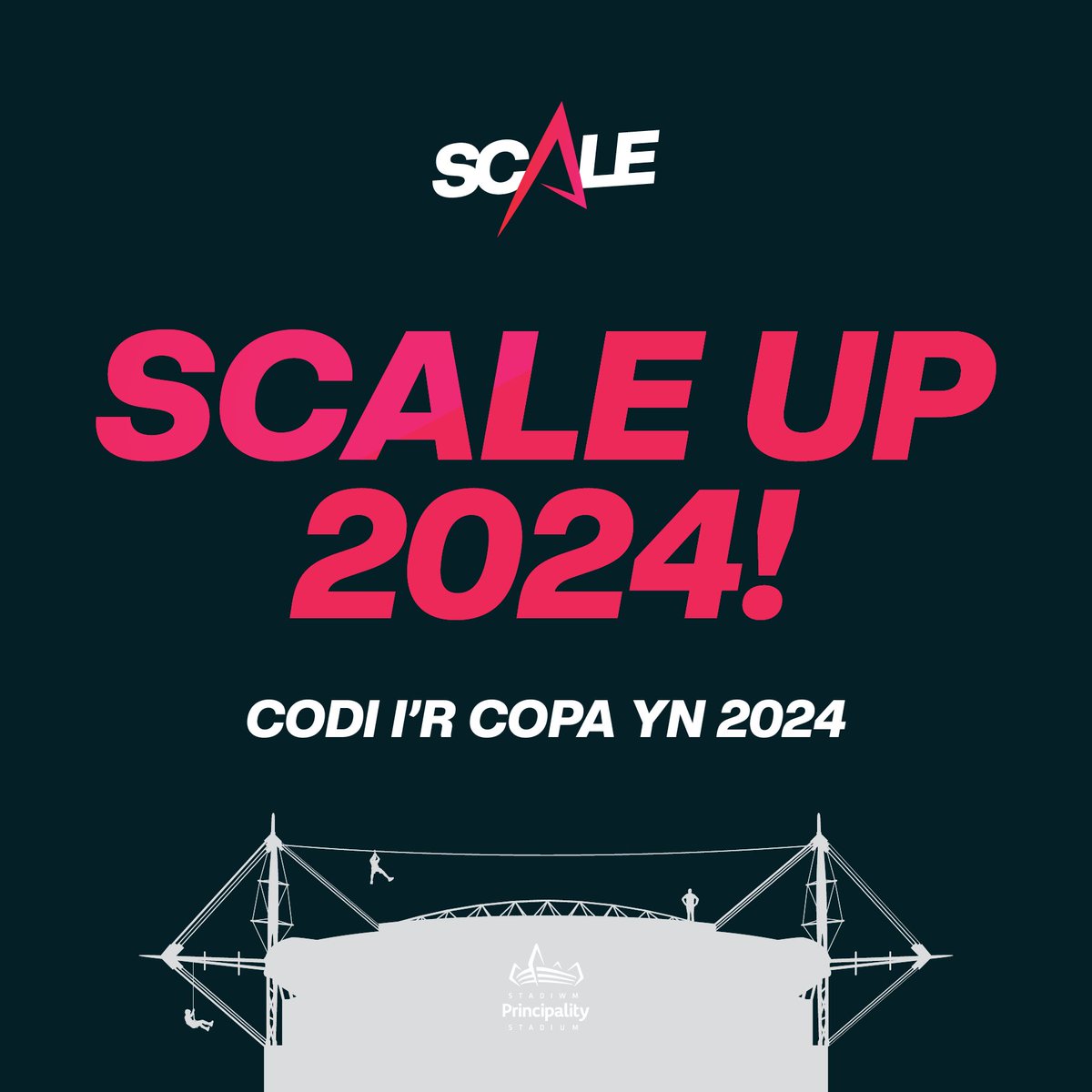 ScaleTheStadium's tweet photo. Be the first to take the Climb. early access gift vouchers for SCALE available now!

Prynwch eich talebau ar gyfer Scale heddiw. Bydd yr atyniad yn agor yn y Gwanwyn. Byddwch yn ddewr yn 2024.

Visit our site to purchase 
https://t.co/VyCWFOIRHO https://t.co/JeJT4I3nPe