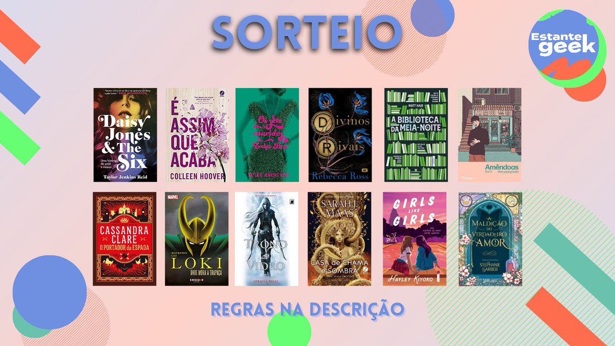 🤍 SORTEIO ESPECIAL 🤍

🏆PRÊMIO: Um dos livros da imagem

✌️Regras: 
→ Seguir <a href="/aestantegeek/">Estante Geek 📚 Promo de livros</a> 
→ RT e curtida neste tweet
→ RT e curtida no nosso fixado
→ Comentar [o livro desejado] + #43KdaEG

🗓️ Resultado: 20/01 através do nosso Instagram e dia 21/01 aqui no X 🥰