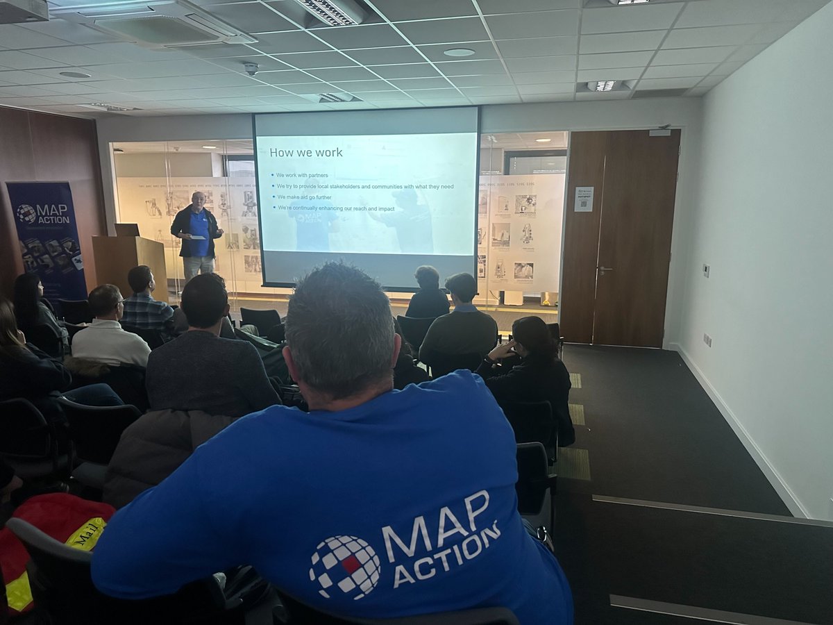 mapaction's tweet photo. Potential #MapAction volunteers take a technical test, brainstorm tasks, find out about the organisation and hear from current #volunteers at our Volunteer Open Day. All volunteers go through rigid vetting and training before joining our cohort of 70+ #humanitarian IM responders https://t.co/5ToqS8HuPc