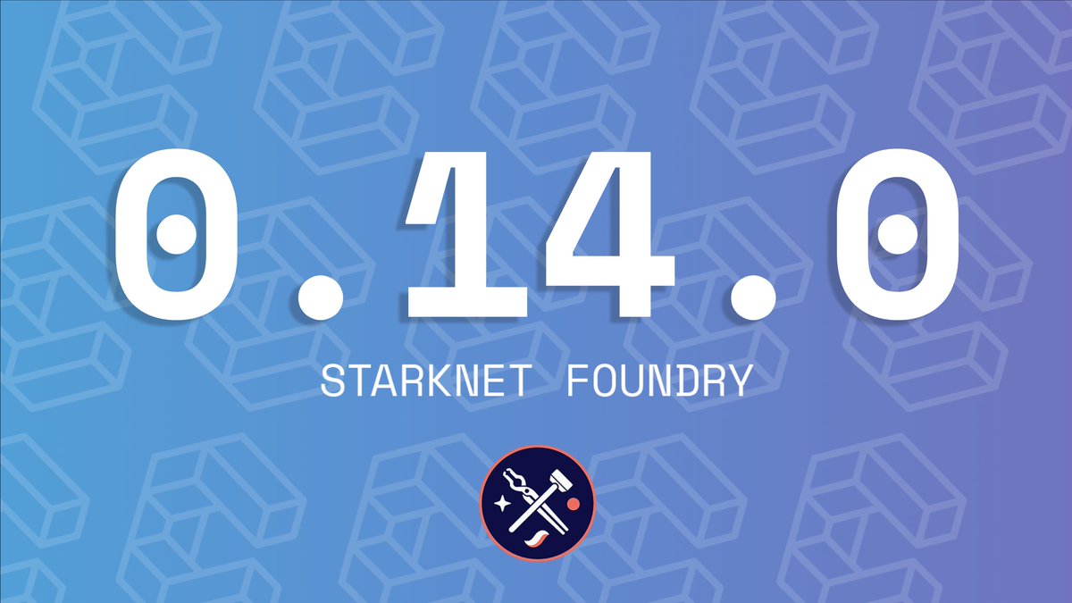swmansionxyz's tweet photo. A new version 0.14.0 of SNFoundry is out! 🚀
In this release, among other things, we add support for Secp256k1 and Secp256r1 curves in snforge_std! 

Check out the full changelog here: https://t.co/85NhCt8zzY https://t.co/Bc0B751F4T