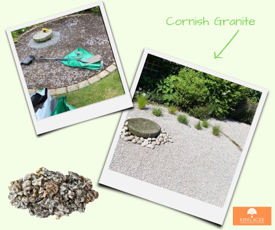 king_acre's tweet photo. Here's a simple but effective refresh from Adam Rogers Gardens (Instagram). Out with the Plum Slate and in with our Cornish Granite gravel. 

Do you have a tired area in the garden? Nothing that a bag of gravel can't sort out.

Check out our range: https://t.co/zJJ5tinX3z https://t.co/hJqLN0G3mL