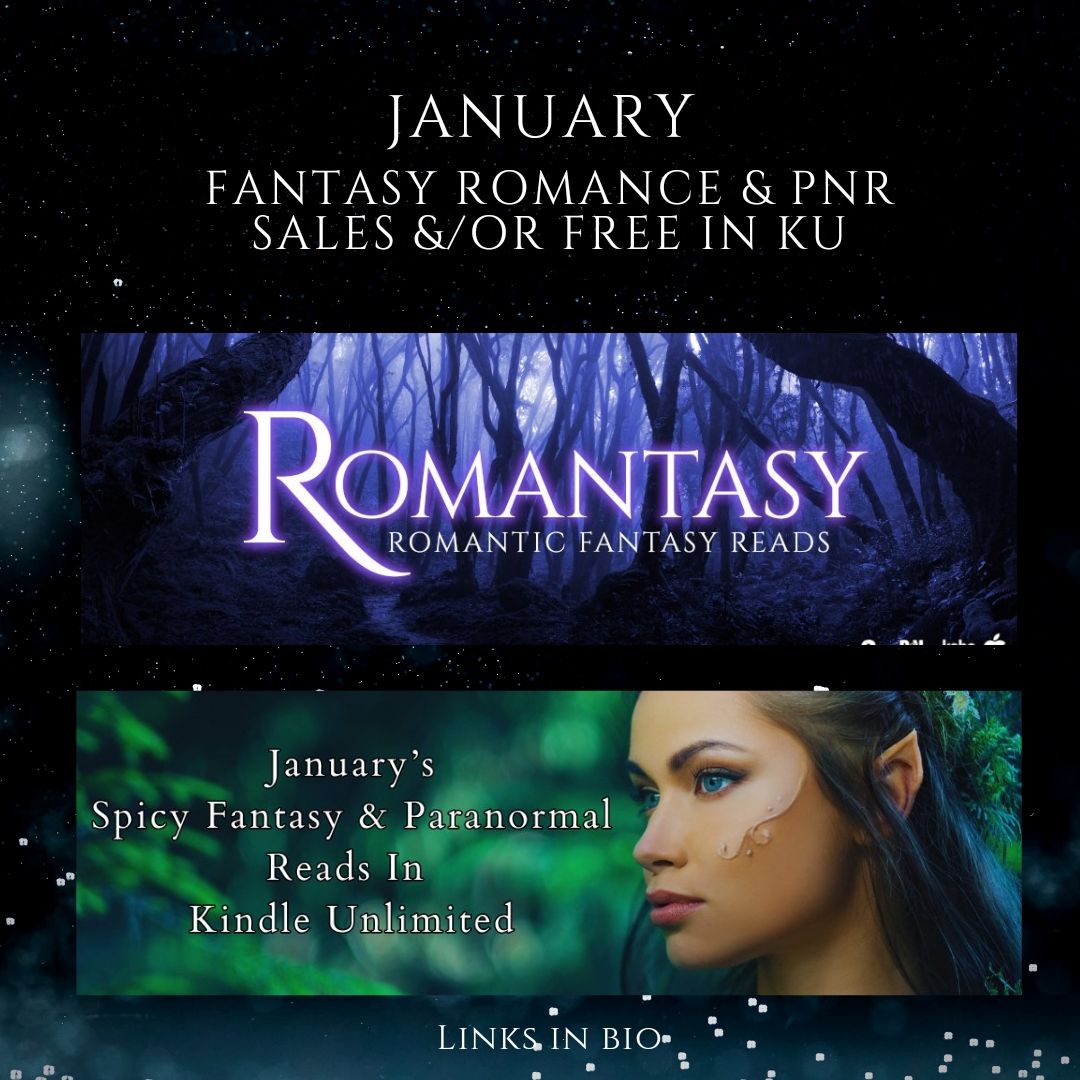 ♡ Love Fantasy Romance &amp; PNR?

♡ Romantasy: Romantic Fantasy Reads: books.bookfunnel.com/romantasyreads… 

♡ January 2024 Spicy Fantasy/Paranormal Romance in KU: books.bookfunnel.com/january2024-sp… 

#FantasyRomance #PNR #RomanticFantasy #Romantasy #Fantasy #BookFair #BookSale #KindleUnlimited #KU