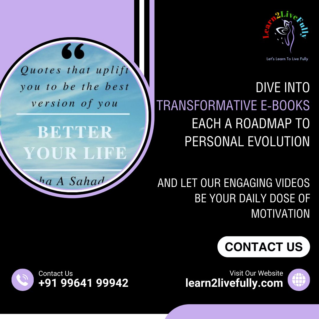 Lean2LiveFully's tweet photo. At Learn2LiveFully, we understand that personal growth is a unique journey.

#learn2livefully #selfdiscovery #personalgrowth #motivation #inspiration #gratitudechallenge #happinessmindsetmakeover #successmindsetmakeover #personalgrowthcourses #personalgrowthchallenge https://t.co/PuZ9SccfAF