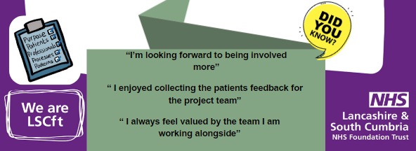 LSCFT_Volunteering (@lvolunteering) on Twitter photo Lovely feedback from our Volunteers working with the Quality Improvement Team. They have made such a difference to the way we work and are continuing with some fantastic projects in 2024.
<a href="/WeAreLSCFT/">Lancashire & South Cumbria NHS Foundation Trust</a> <a href="/LSCftImprove/">We Are LSCft Improvement</a> <a href="/jo_blofeld/">Jo</a> <a href="/LisaAtkinsonQI/">Lisa Atkinson</a> <a href="/ExperienceLSCFT/">Experience and Engagement Team @LSCFT</a> Lovely feedback from our Volunteers working with the Quality Improvement Team. They have made such a difference to the way we work and are continuing with some fantastic projects in 2024.
<a href="/WeAreLSCFT/">Lancashire & South Cumbria NHS Foundation Trust</a> <a href="/LSCftImprove/">We Are LSCft Improvement</a> <a href="/jo_blofeld/">Jo</a> <a href="/LisaAtkinsonQI/">Lisa Atkinson</a> <a href="/ExperienceLSCFT/">Experience and Engagement Team @LSCFT</a>