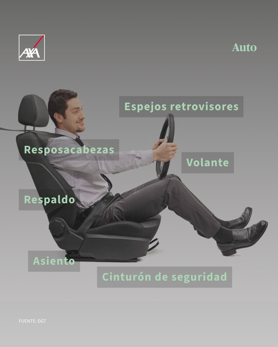 AndradeAXA's tweet photo. 🚗 ¿Sabías que la forma de sentarse puede ser un riesgo y reducir la seguridad al volante? Descubre las recomendaciones de la DGT para que tu postura en el coche sea correcta. https://t.co/Eu5khbNVlI
